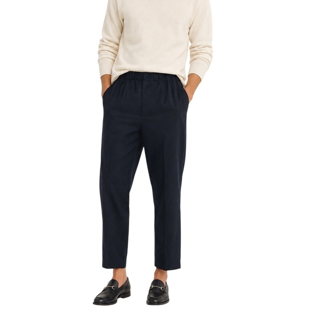 Everlane Wool Blend Pull On Pants Black Elastic Waist Men's M NWOT